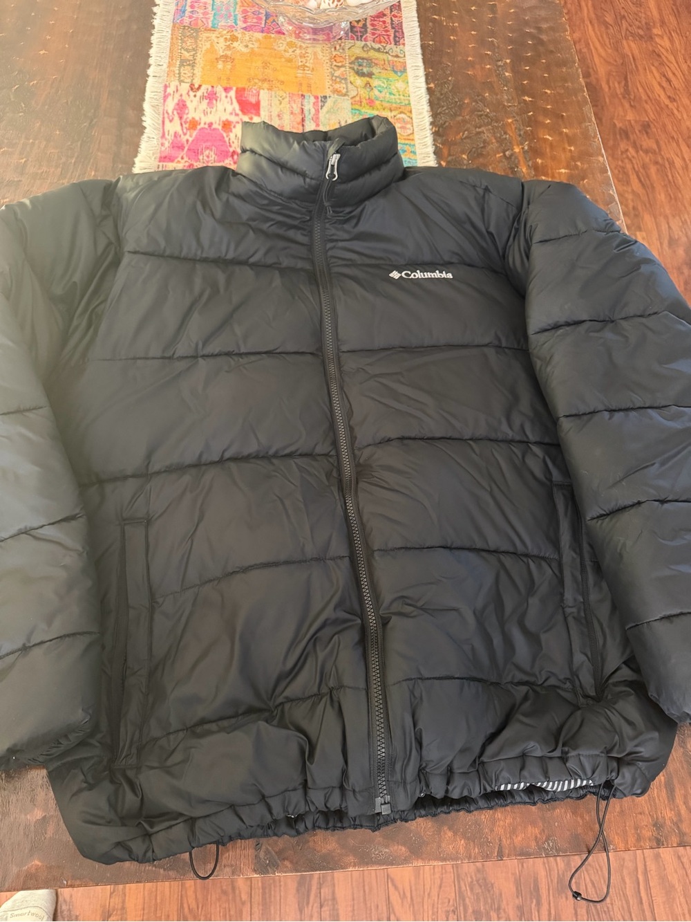 Columbia Black Jacket with Blue Logo Accents